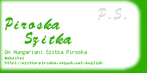 piroska szitka business card